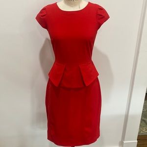 J.Crew red stretch wool pencil dress size 00